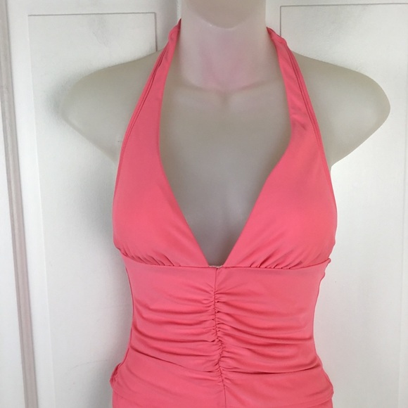 Cupshe Pink One Piece Plunge Swimsuit Ruched NWT - Picture 2 of 6